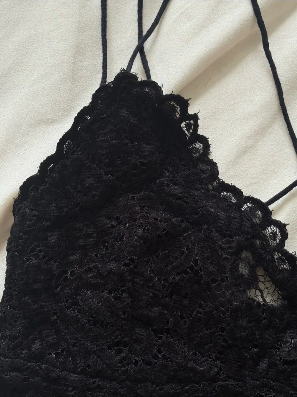 Free People | Black Velvet Lace Bralette | S